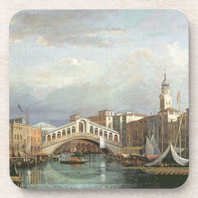View of the Rialto Bridge in Venice Drink Coaster (Front)