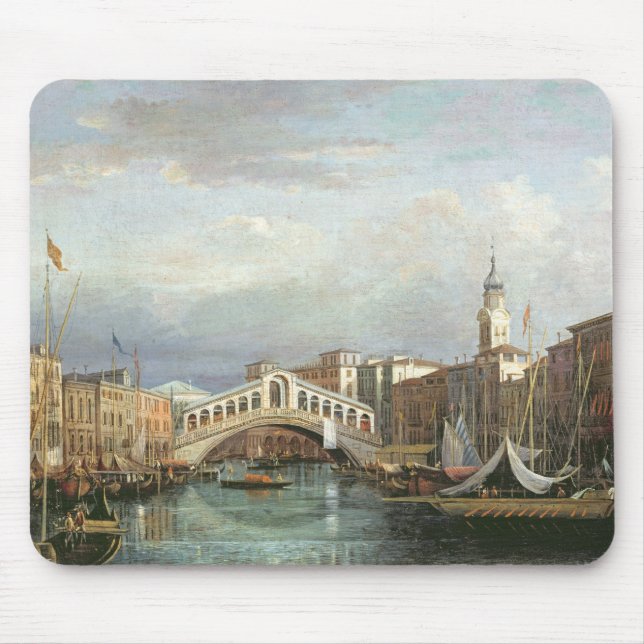 View of the Rialto Bridge in Venice Mouse Pad (Front)
