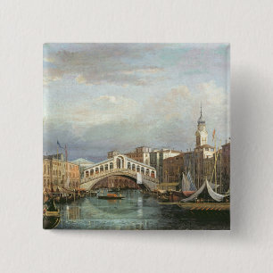 View of the Rialto Bridge in Venice Pinback Button