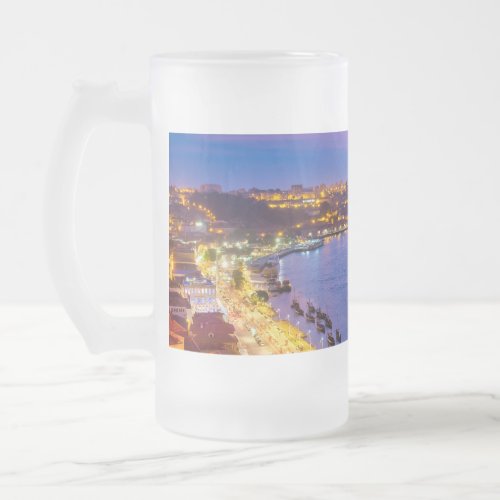 View of the river Douro  Frosted Glass Beer Mug
