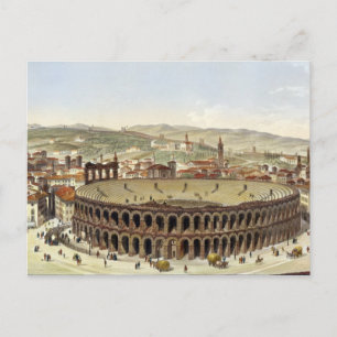 View of the Roman Amphitheatre, Verona, engraved b Postcard