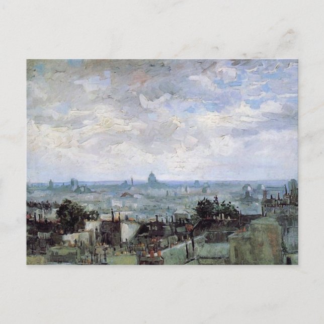 View of the Roofs of Paris Van Gogh Fine Art Postcard (Front)