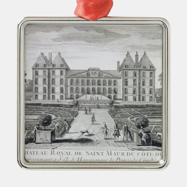 View of the Royal Chateau of Saint Maur from the g Metal Ornament (Front)