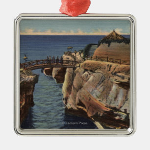 View of the Rustic Bridge & Sunset Cliffs Metal Ornament