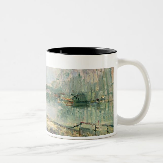 View of the Seine, Paris (oil on canvas) Two-Tone Coffee Mug (Right)