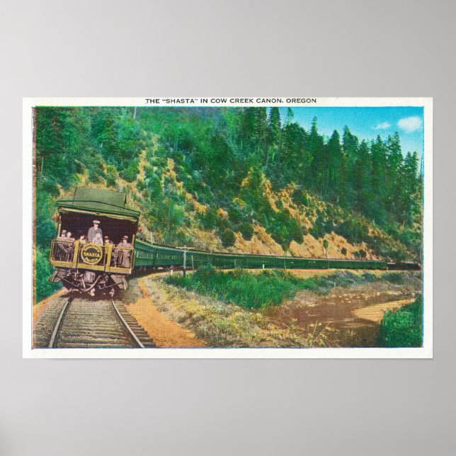 View of the Shasta TrainCow Creek Canyon, OR Poster (Front)
