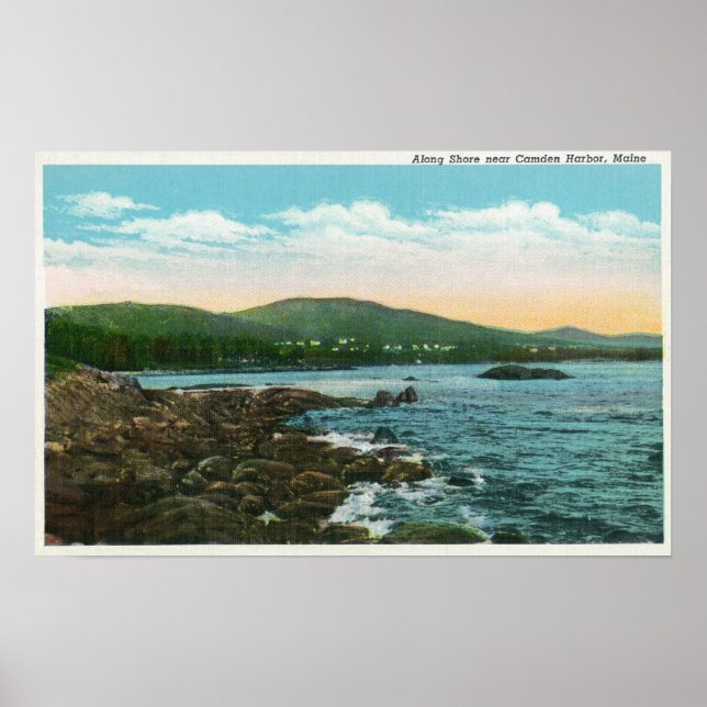 View of the Shore near Camden Harbor Poster (Front)