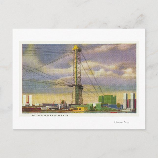 View of the Social Science and Sky Ride Postcard (Front)