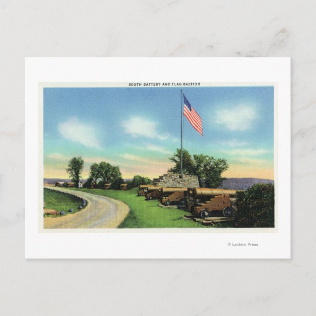 View of the South Battery and Flag Bastion Postcard (Front)