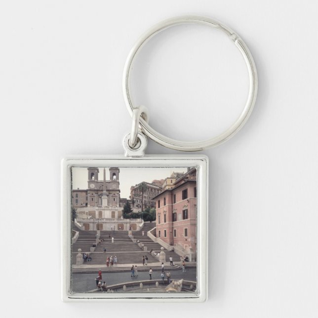 View of the Spanish Steps or Scalinata Keychain (Front)