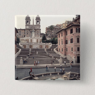 View of the Spanish Steps or Scalinata Pinback Button