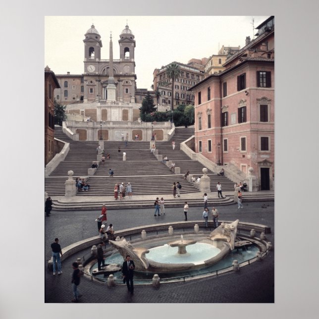 View of the Spanish Steps or Scalinata Poster (Front)
