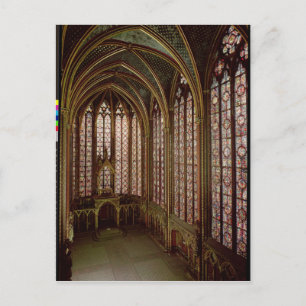 View of the stained glass windows postcard