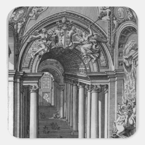 View of the staircase in the Scala Regia Square Sticker