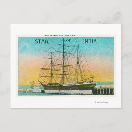 View of the Star of India Boat Docked Postcard