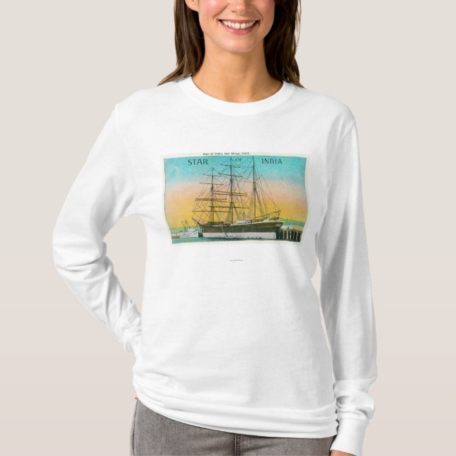 View of the Star of India Boat Docked T-Shirt (Front)