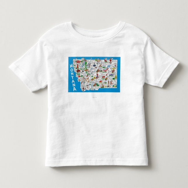 View of the State with Cartoons, Scenic Spots Toddler T-shirt (Front)