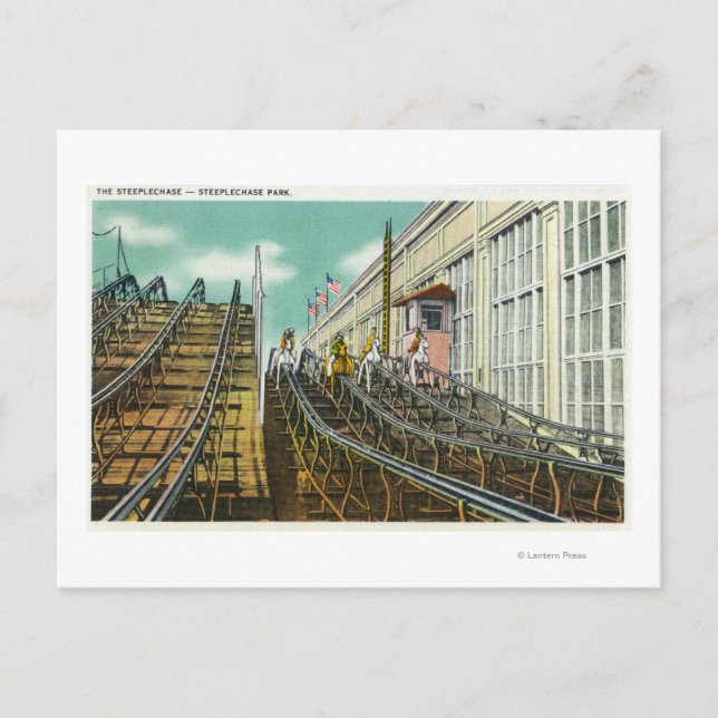 View of the Steeplechase Rollercoaster Postcard (Front)