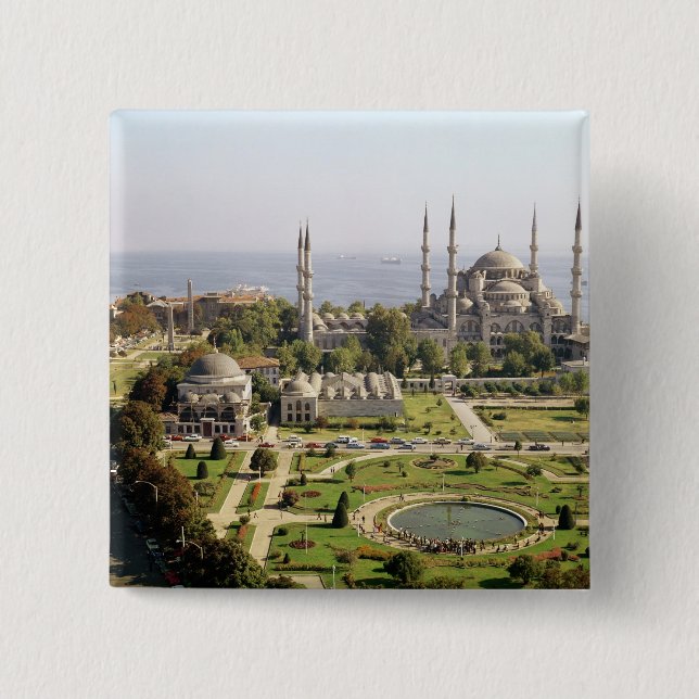 View of the Sultan Ahmet Camii  built 1609-16 Button (Front)