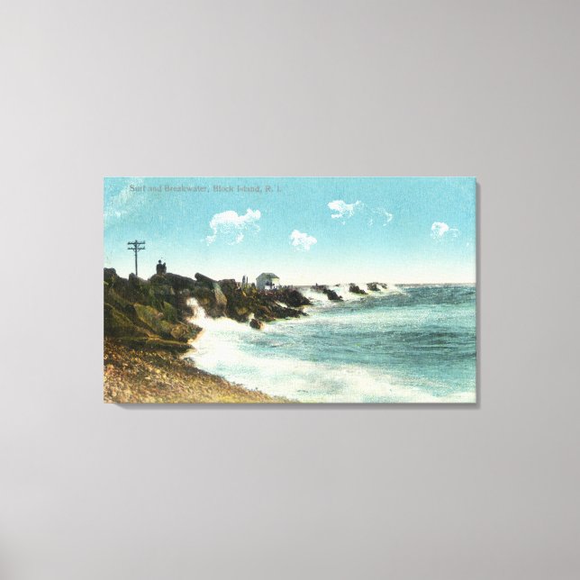 View of the Surf and Breakwater Canvas Print (Front)