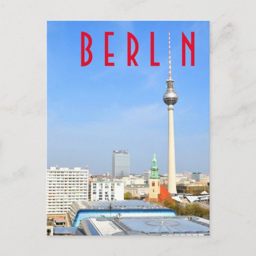 View of the Television Tower in Berlin Germany Postcard