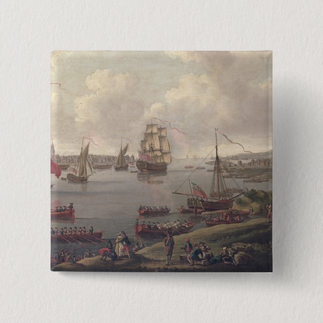 View of the Thames, 1761 Button (Front)