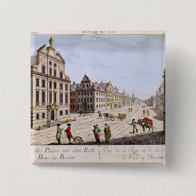 View of the Town Hall, Boston Pinback Button (Front)