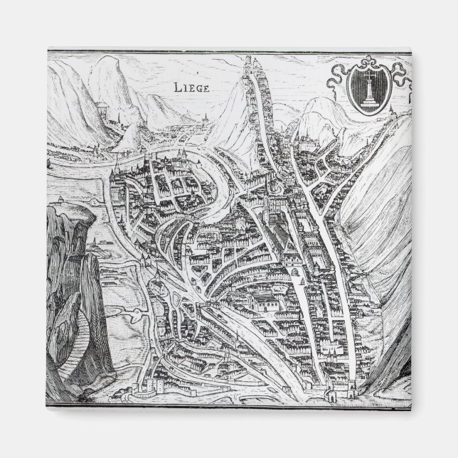 View of the Town of Liege Magnet (Front)