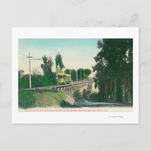 View of the Trestle on the Interurban Railway Postcard (Front)