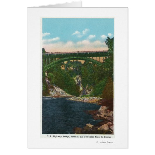 View of the US Hwy Bridge, Route 9 Cards (Front)