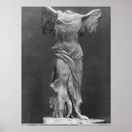 View of the Victory Samothrace in Louvre museum Poster