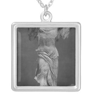 View of the Victory Samothrace in Louvre museum Silver Plated Necklace