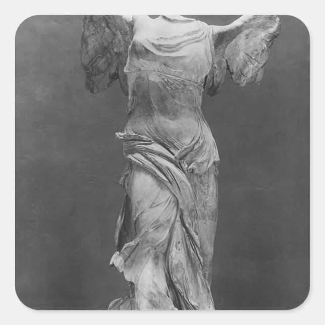 View of the Victory Samothrace in Louvre museum Square Sticker (Front)