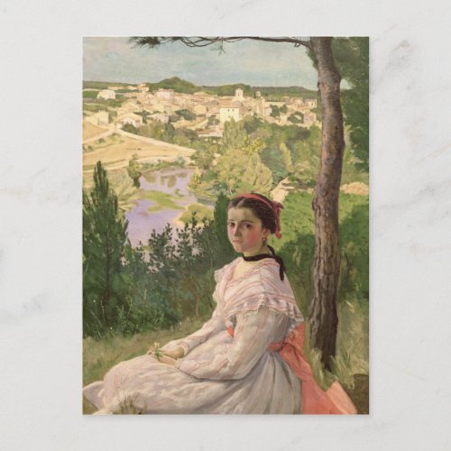 View of the village Castelnau 1868 Postcard