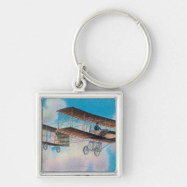 View of the Voisin BiplaneFrance Keychain (Front)