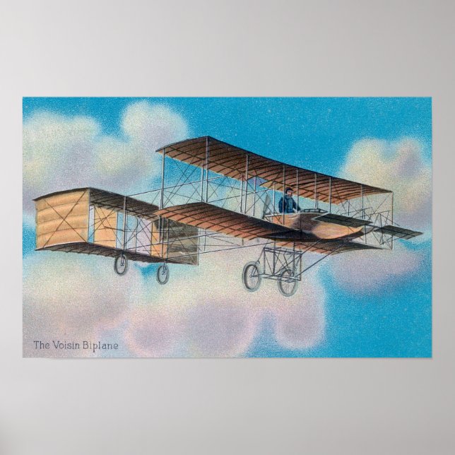 View of the Voisin BiplaneFrance Poster (Front)
