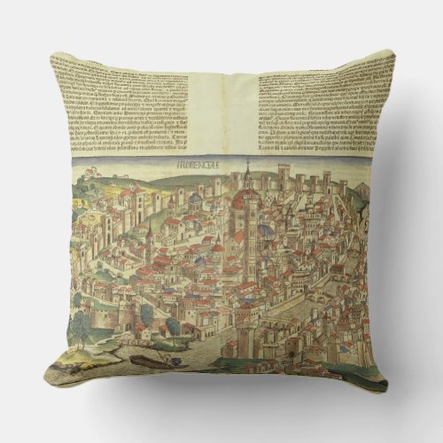 View of the walled city of Florence from the Nure Throw Pillow