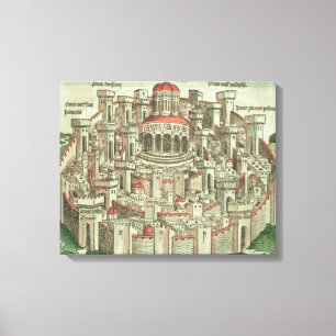 View of the walled city of Jerusalem showing the T Canvas Print