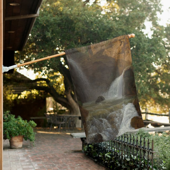 View of the Waterfalls at Tivoli (by Bidauld) House Flag (In SItu)