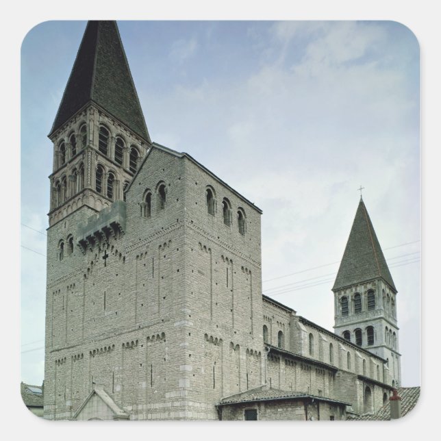 View of the west facade, 10th-11th century square sticker (Front)