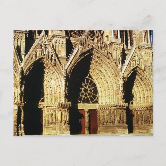 View of the West Front portals Postcard (Front)