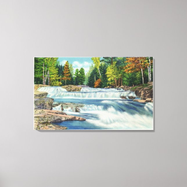 View of the Wild Cat River and Jackson Falls Canvas Print (Front)