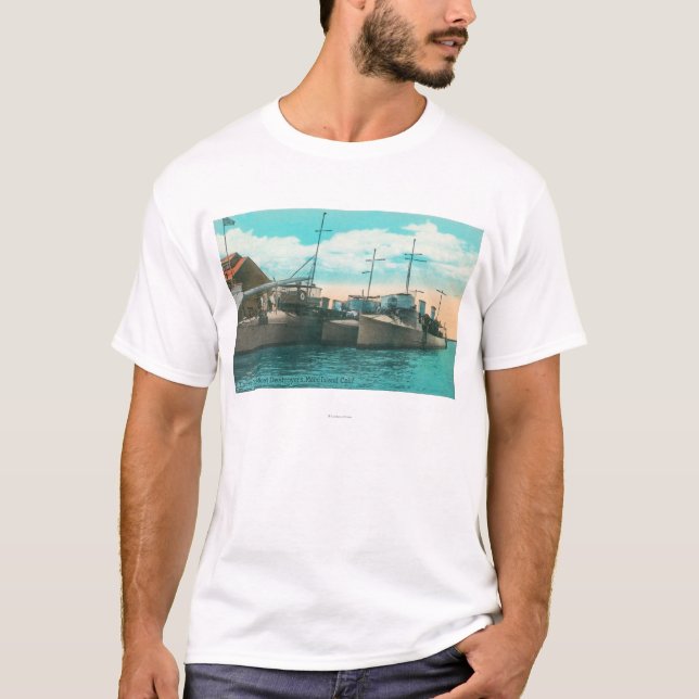View of Three Torpedo Boat Destroyers in Dock T-Shirt (Front)