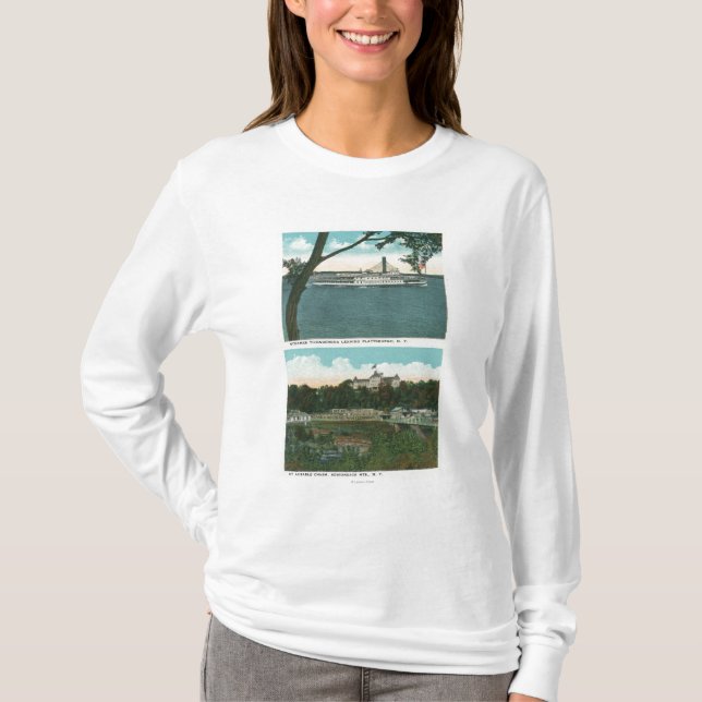 View of Ticonderoga Steamer and Ausable Chasm T-Shirt (Front)