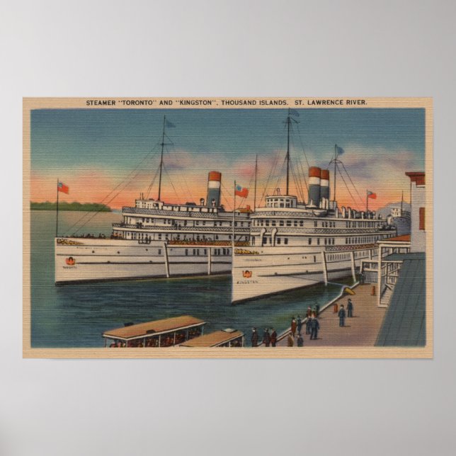 View of Toronto & Kingston on St. Lawrence River Poster (Front)