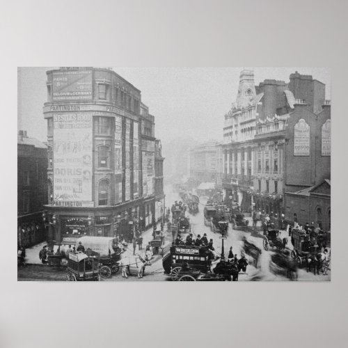 View of Tottenham Court Road c1885 Poster