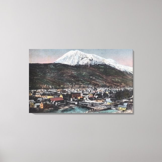 View of Town and Mount DeweySkagway, AK Canvas Print (Front)