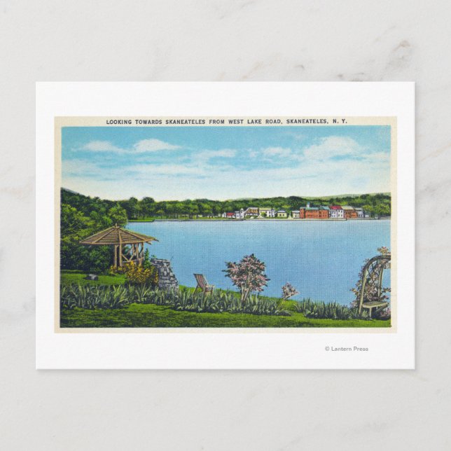 View of Town from West Lake Road Postcard (Front)