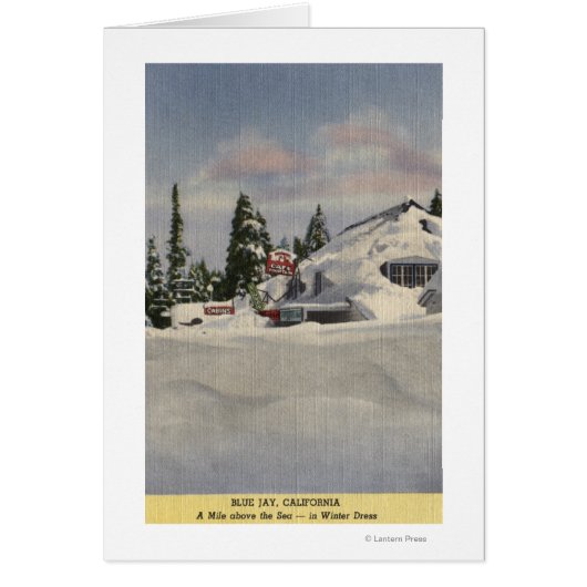 View of Town in Winter Cards (Front)