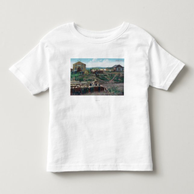View of Townspeople Around Cut WoodNulato, AK Toddler T-shirt (Front)